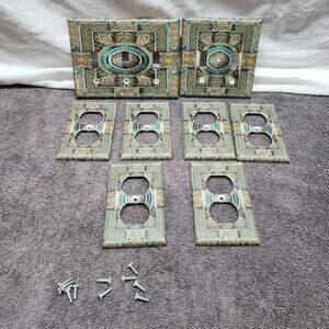 80 Various Leviton peacock switch covers b47